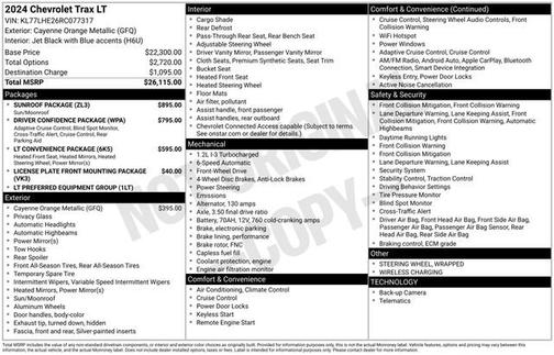 Cayenne Orange Metallic 2024 Chevrolet Trax LT