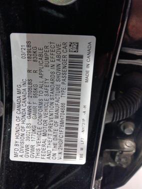 Crystal Black Pearl 2021 Honda Civic EX-L