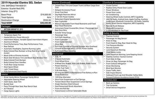 2019 Hyundai ELANTRA SEL