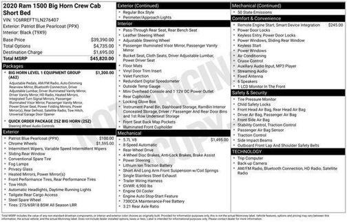 2020 RAM 1500 Big Horn/Lone Star