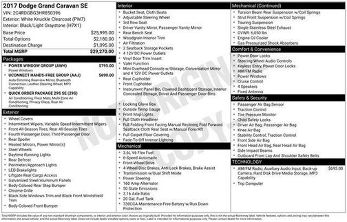 2017 Dodge Grand Caravan SE