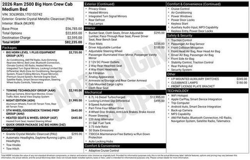 2026 RAM 2500 Big Horn