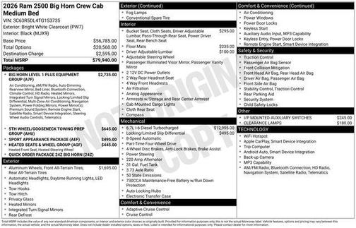 2026 RAM 2500 Big Horn