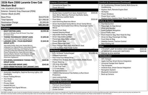 2026 RAM 2500 Laramie Crew Cab 4x4 6'4' Box