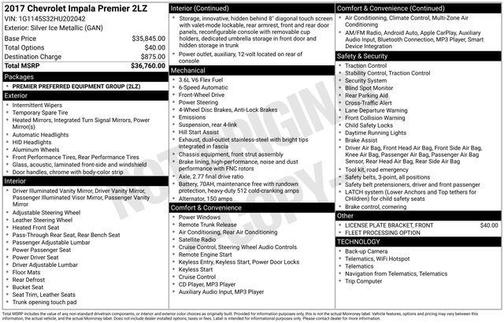 2017 Chevrolet Impala Premier 2LZ