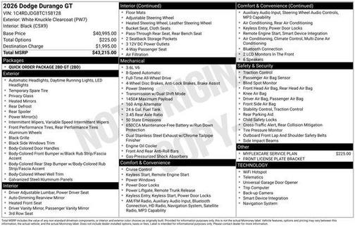 2026 Dodge Durango GT AWD
