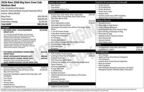 2026 RAM 2500 Big Horn