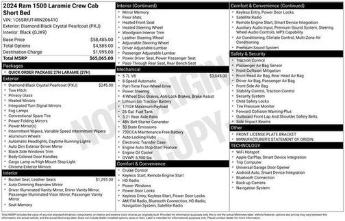 Diamond Black Crystal Pearlcoat 2024 RAM 1500 Laramie