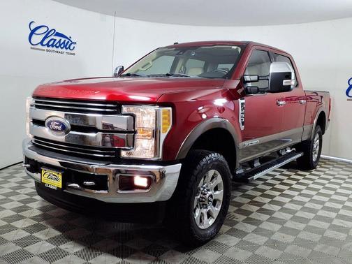 Red 2017 Ford F-250 Lariat