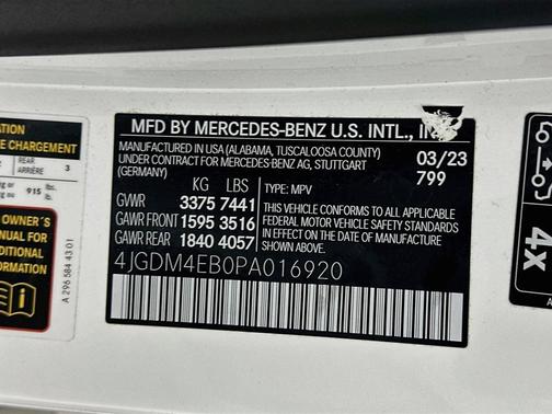 MANUFAKTUR Diamond White Metallic 2023 Mercedes-Benz EQS 580 Base 4MATIC