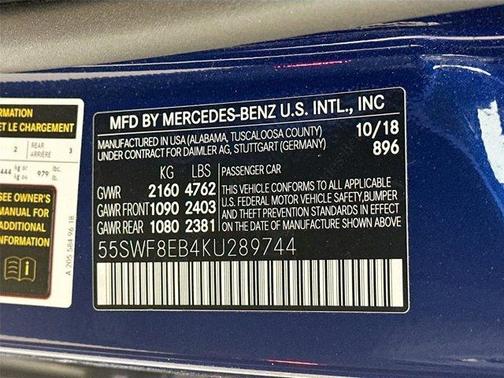 Brilliant Blue Metallic 2019 Mercedes-Benz C-Class C 300 4MATIC