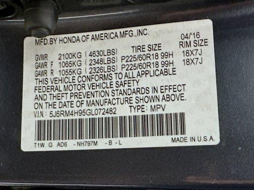 2016 Honda CR-V Touring