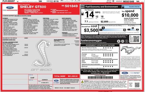 2021 Ford Shelby GT500 Base