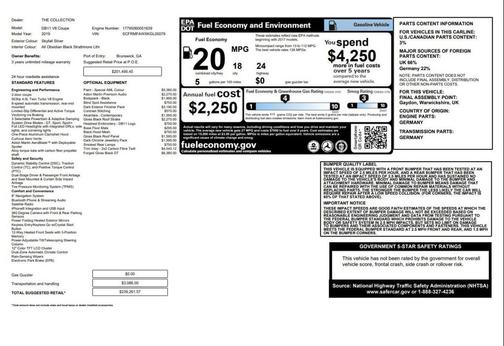 2019 Aston Martin DB11 V8 $239K MSRP