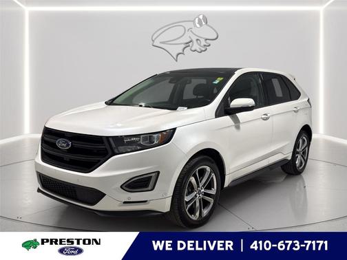 White Platinum Tri-Coat Metallic 2015 Ford Edge Sport