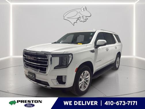 White Frost Tri-Coat 2021 GMC Yukon SLT