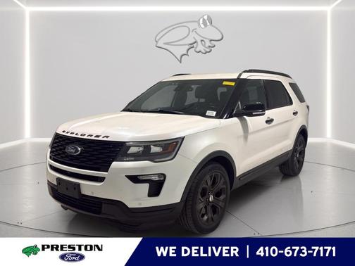 White Platinum Tri-Coat Metallic 2018 Ford Explorer sport
