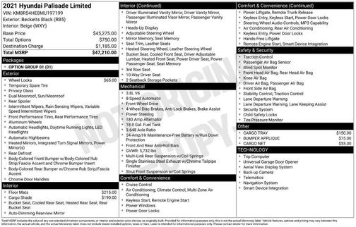 Becketts Black 2021 Hyundai PALISADE Limited