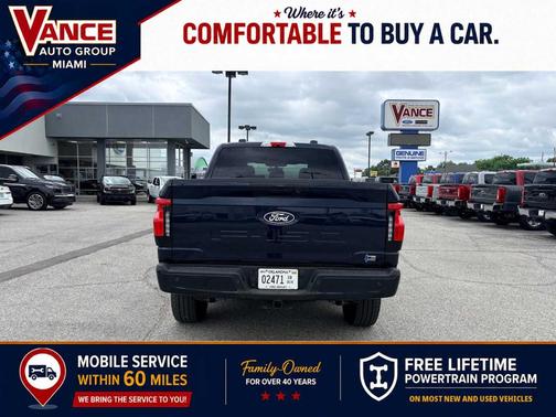 Blue 2025 Ford F-150 Lightning XLT