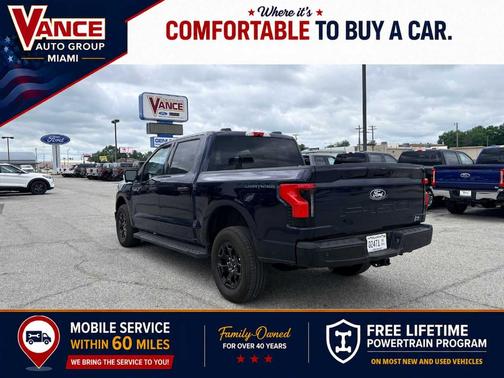Blue 2025 Ford F-150 Lightning XLT