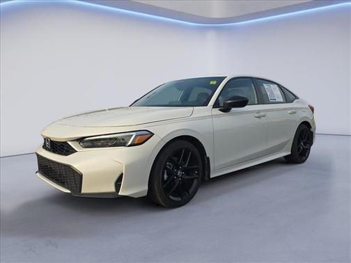 Platinum White Pearl 2025 Honda Civic Hybrid Sport