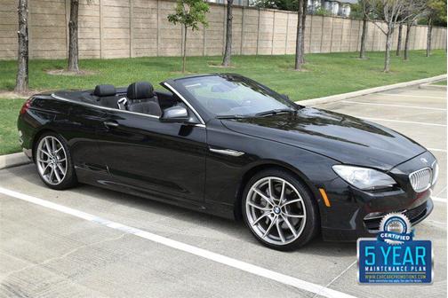 Black Sapphire Metallic 2012 BMW 650 650i CONVERTIBLE TRIPLE BLACK PREM/SPORTS PKG NICE