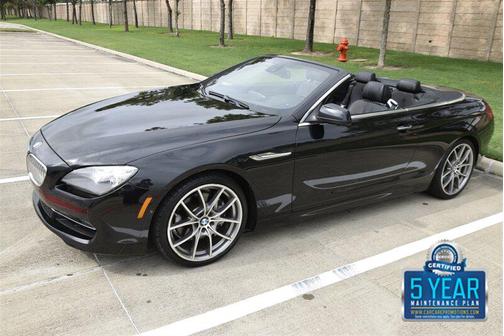 Black Sapphire Metallic 2012 BMW 650 650i CONVERTIBLE TRIPLE BLACK PREM/SPORTS PKG NICE