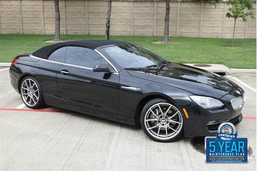 Black Sapphire Metallic 2012 BMW 650 650i CONVERTIBLE TRIPLE BLACK PREM/SPORTS PKG NICE