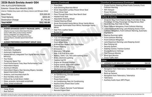 2026 Buick Envista Avenir FWD