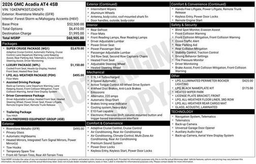 2026 GMC Acadia AT4 AWD