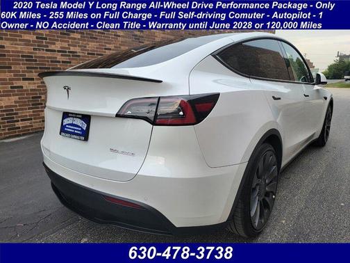 2020 Tesla Model Y Performance AWD -- 255 Miles on Full Charge -