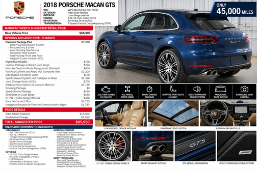 Night Blue Metallic 2018 Porsche Macan Macan