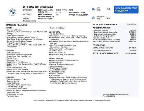 2019 BMW M850 i xDrive