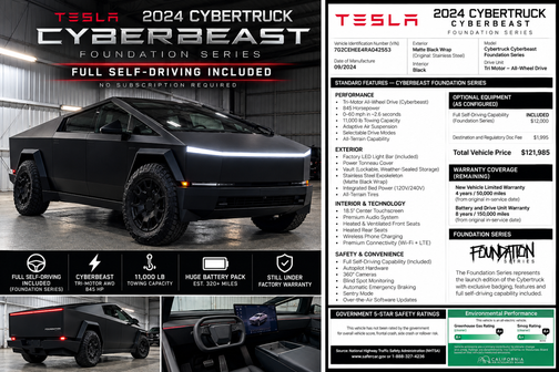 Silver 2024 Tesla Cybertruck Cyberbeast
