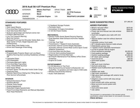 2018 Audi S6 4.0T Premium Plus