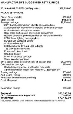 Florett Silver Metallic 2019 Audi Q7 55 Prestige