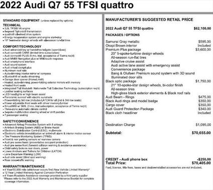 2022 Audi Q7 55 Premium Plus