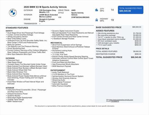 2020 BMW X3 M AWD