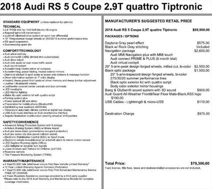 2018 Audi RS 5 2.9T