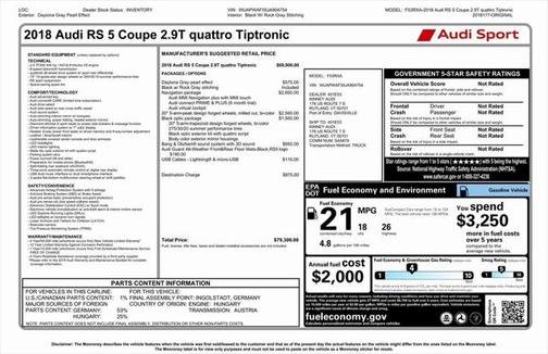 2018 Audi RS 5 2.9T