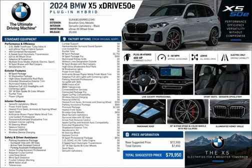 Brooklyn Gray Metallic 2024 BMW X5 PHEV xDrive50e