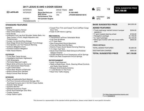 2017 Lexus IS 300 Base