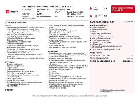 2012 Toyota Tundra Grade