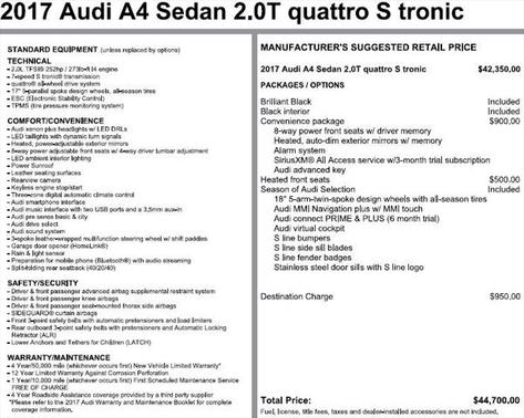 2017 Audi A4 Season of Audi Premium