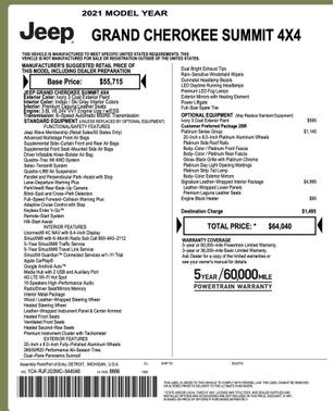 Ivory 3-Coat 2021 Jeep Grand Cherokee Summit