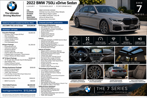 Bernina Gray Amber Effect Metallic 2022 BMW 750 i xDrive