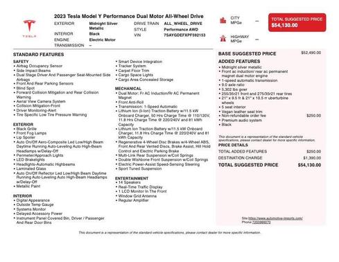2023 Tesla Model Y Performance Dual Motor All-Wheel Drive