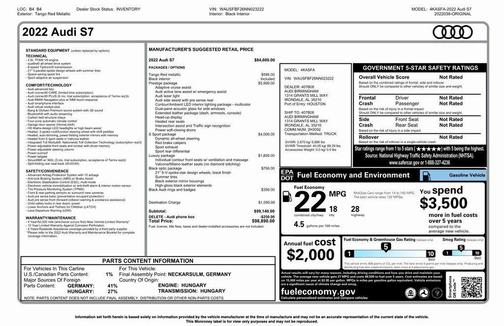 2022 Audi S7 Prestige TFSI quattro Tiptronic