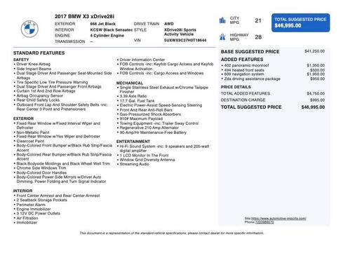 2017 BMW X3 xDrive28i