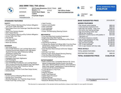 2022 BMW 750 i xDrive
